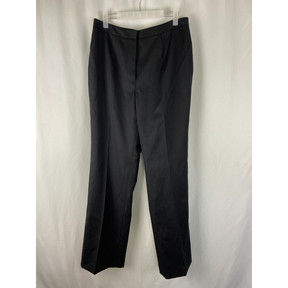 NWT Nordstrom Studio 121 Women's Dress Pants Black Size 12 Wool Striped